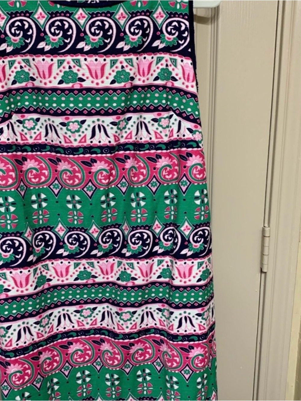 Talbots Green, Pink & Navy Patterned Midi Dress